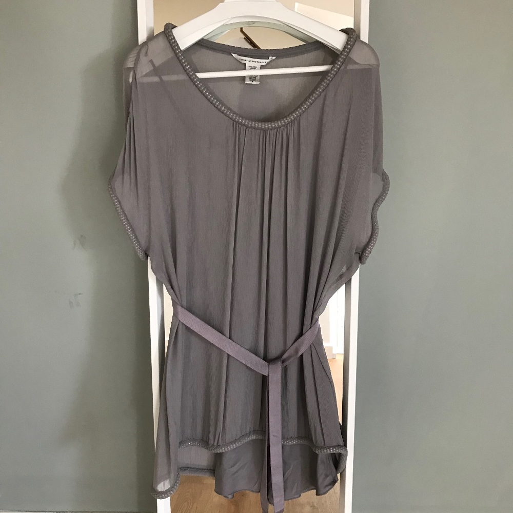 Diane von Furstenberg silk chiffon grey dress NEW